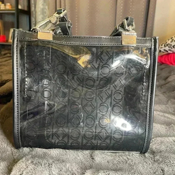 NWT Calvin Klein Sofia Signature Logo clear bag - Picture 1 of 5